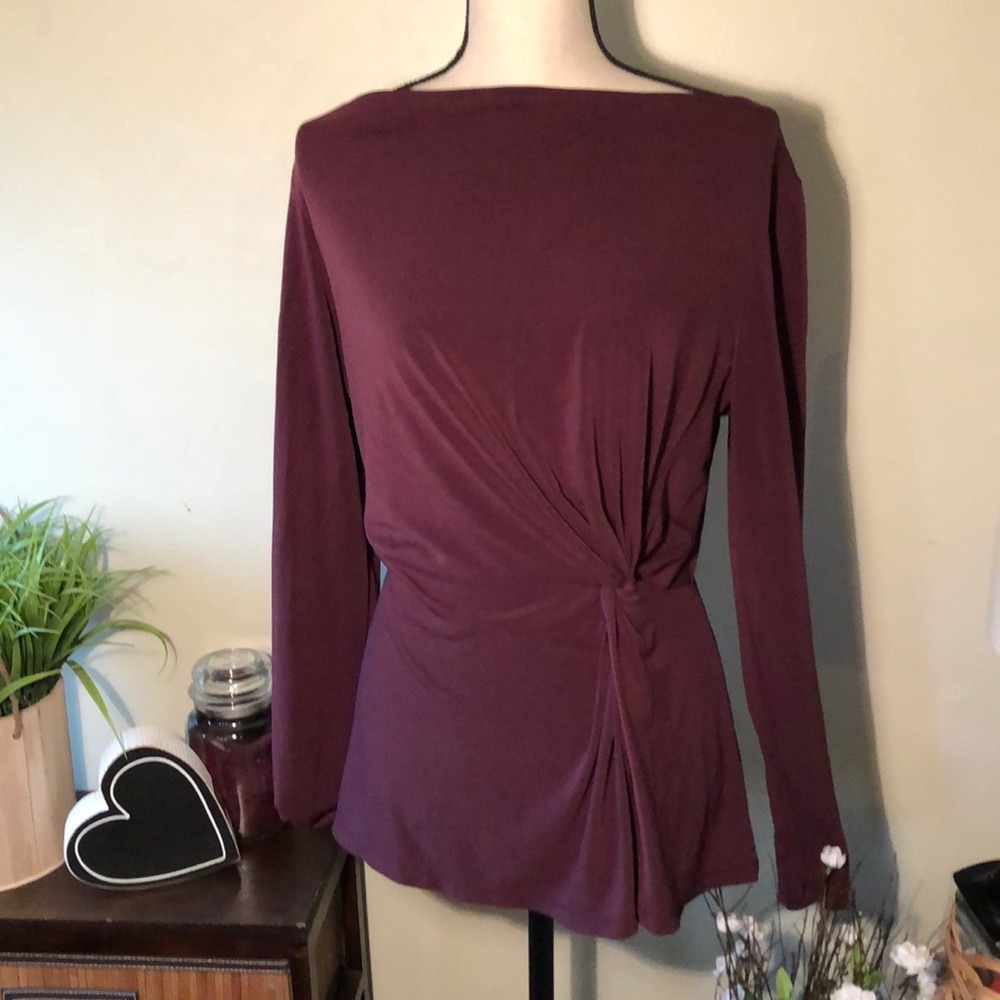 Ann Taylor Knot Front L/S Blouse